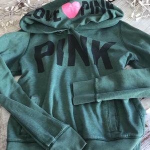 PINK green hoodie